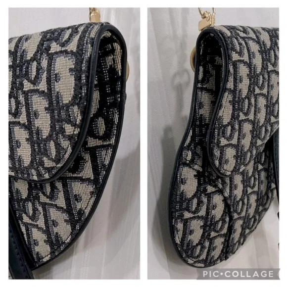 Christian Dior Monogram Navy Oblique Saddle Belt Bag - Picture 8 of 17